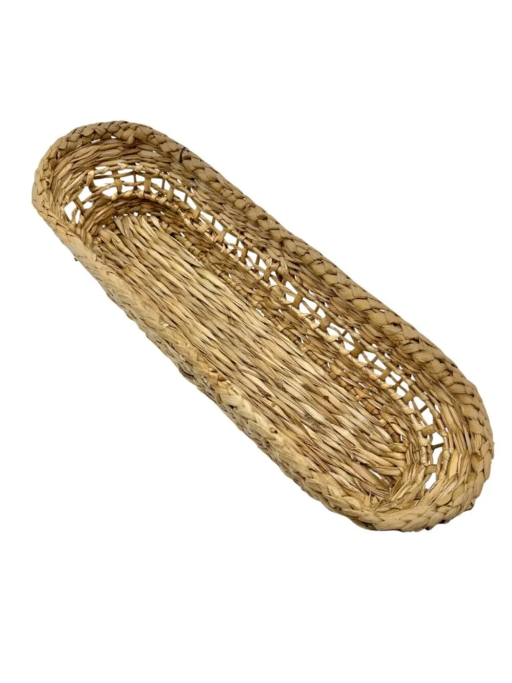 Hearth and Hand Woven Serve Basket Rustic Natural Straw Decorative Storage 16x5